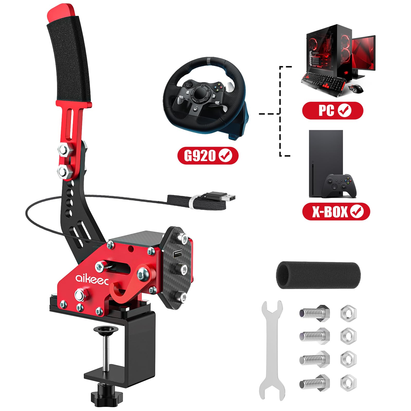 aikeec USB Handbrake Clamp for PC Sim Racing Games