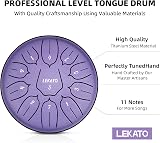 LEKATO 6 Inch Steel Tongue Drum D Key with Carry Bag Lavender view 2