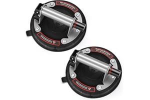 ZAUTOOL 2 Pack Glass Suction Cups with Metal Handle - 8" Heavy Duty Vacuum Glass Suction Cup Lifter for Lifting Glass, Granite, Windshield - 480lbs Load Capacity