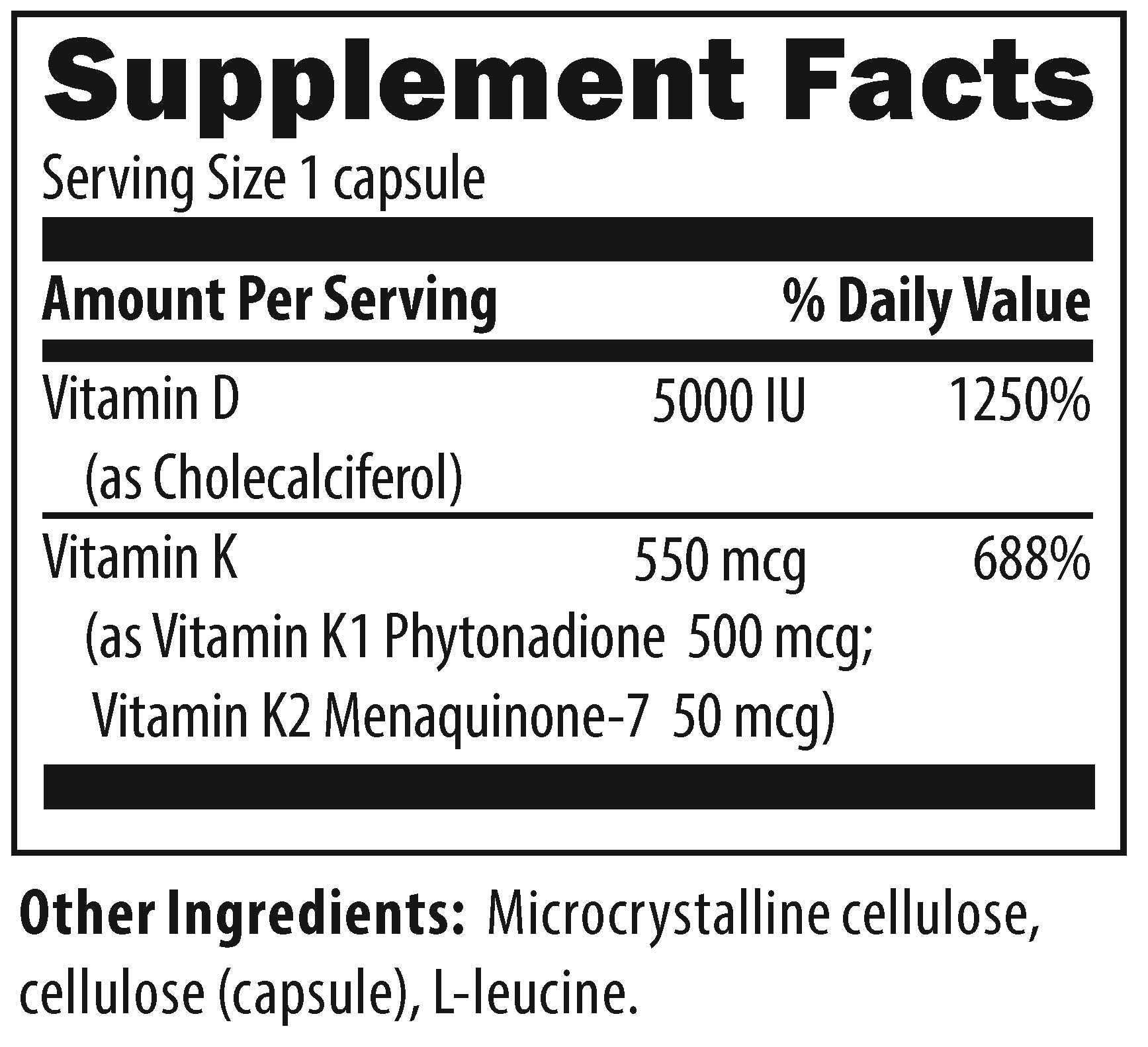 Vitamin D Supreme 5000 IU by Designs for Health High Potency D3