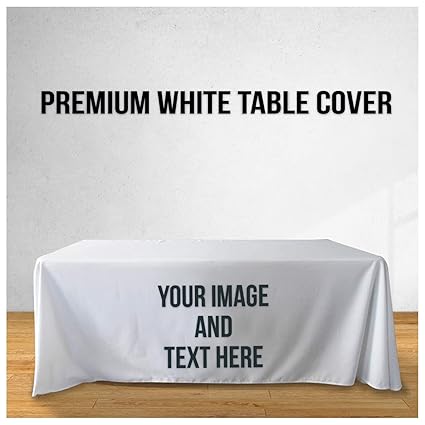 Bannerbuzz Premium White Table Covers Throws 4 X 2 5 3 Sided