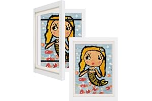 XUANLUO Kids Art Frames, 9x12 Inch 2PCS Opening Kids Artwork Frames Changeable, artwork frames for kids art, Holds 50-150 Pcs, Can be used to display various 2D or 3D artworks, including paintings