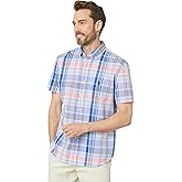 U.S. Polo Assn. Short Sleeve CVC Yarn-Dye Plaid Woven Shirt White SM