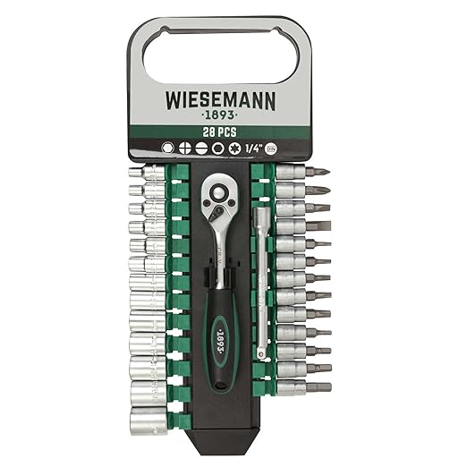 title=28pz Serie di chiavi a tubo con Holder | WIESEMANN 80102 | in acciaio al