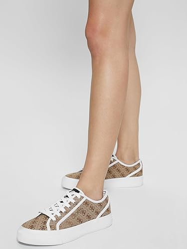 GUESS Women's JELEXA Sneaker, Beige/Brown 210, in Kuwait