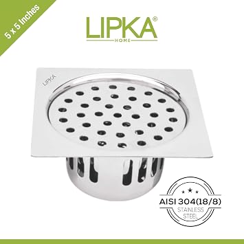 Vida Bath Stainless Steel Square Cockroach Trap 125 Mm Silver