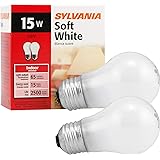 Sylvania Soft White Incandescent A15 Bulb, Medium Base | 15 Watts/120 Volts | 2-Bulbs Per Pack (2-Bulbs Total)