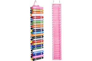 RZMAYIS Vinyl Storage Rack, Vinyl Organizers Holder Holds up to 48 Rolls, Wall-Mount Vinyl Holder Bag for Craft Room Organizers and Storage (Pink)