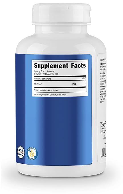 Amazon.com: Nutricost Melatonin 5mg, 240 Capsules - Regulate Sleeping Cycle, Non-GMO, Gluten Free, Made in the USA: Health & Personal Care
