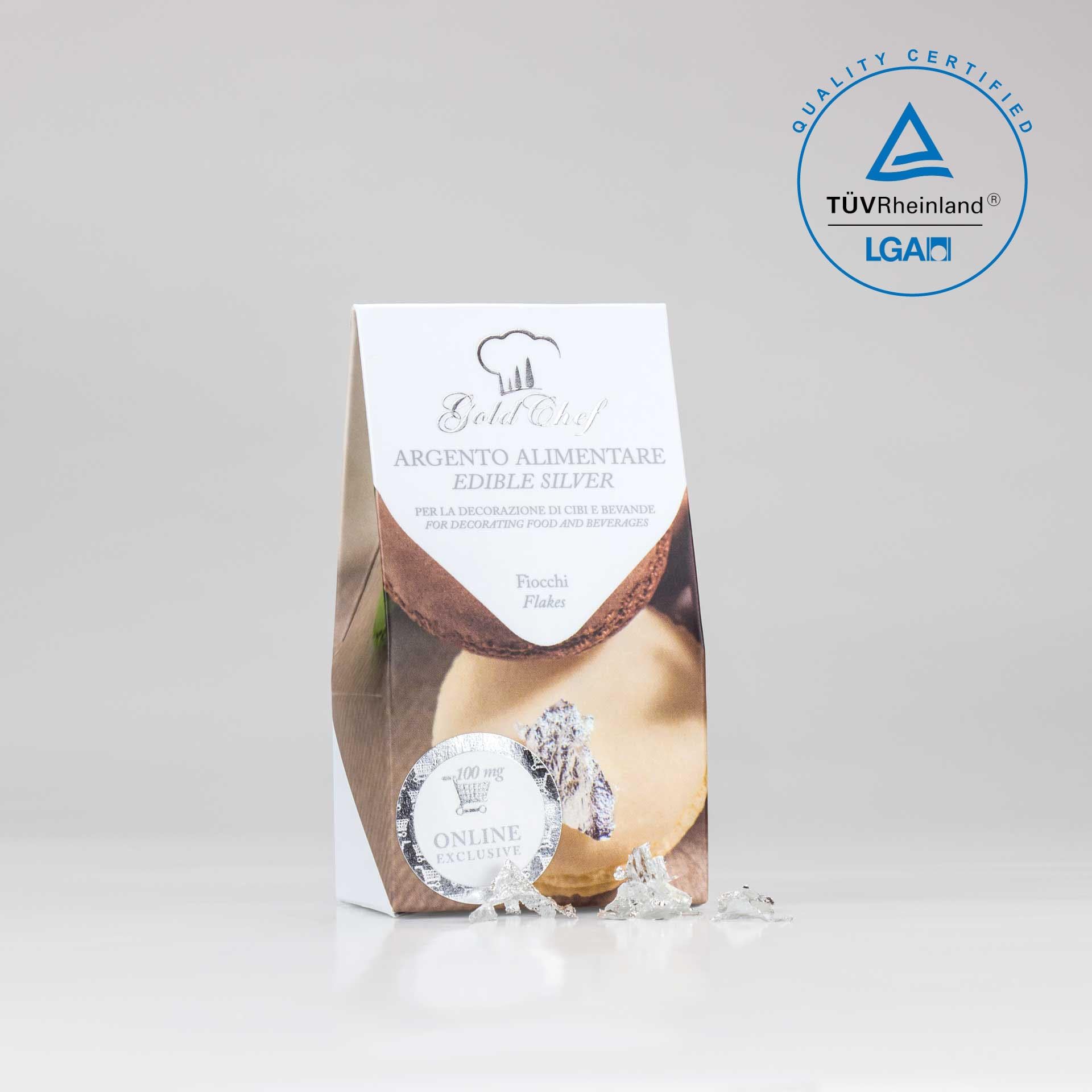 Giusto Manetti Battiloro โ GoldChef โ Edible Silver Flakes โ Pure Silver -100 mg