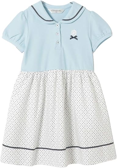 Amazon Chopin ショパン 子供服 女の子 ワンピース 半袖 ドットプリント切替ワンピース 8036 11 サックス 110cm ワンピース チュニック 通販