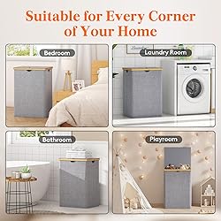 Lifewit 160L Double Laundry Hamper with Lid, Extra