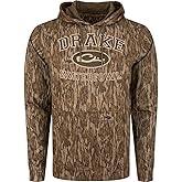 Drake Waterfowl Youths' Unisex Hunting Casual Camo Anti-Pilling Stretching Hoodie w/Kangaroo Pocket, Lined Hood, Bottomland, X-Large
