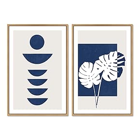 SIGNWIN 2 Piece Framed Canvas Wall Art Minimalism...