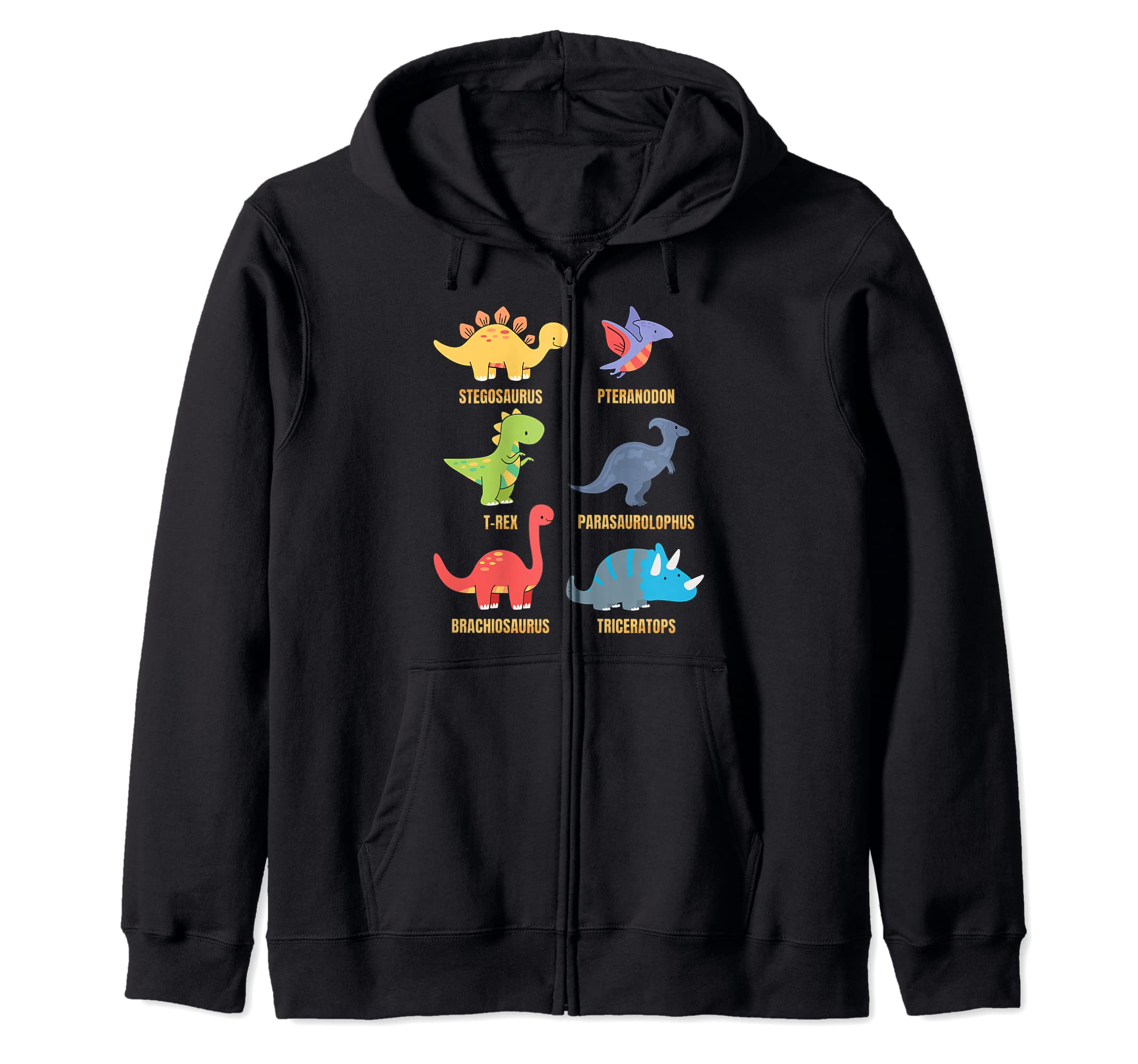 Types Of Dinosaurs Dino Identification - Cute Sweet Zip Hoodie