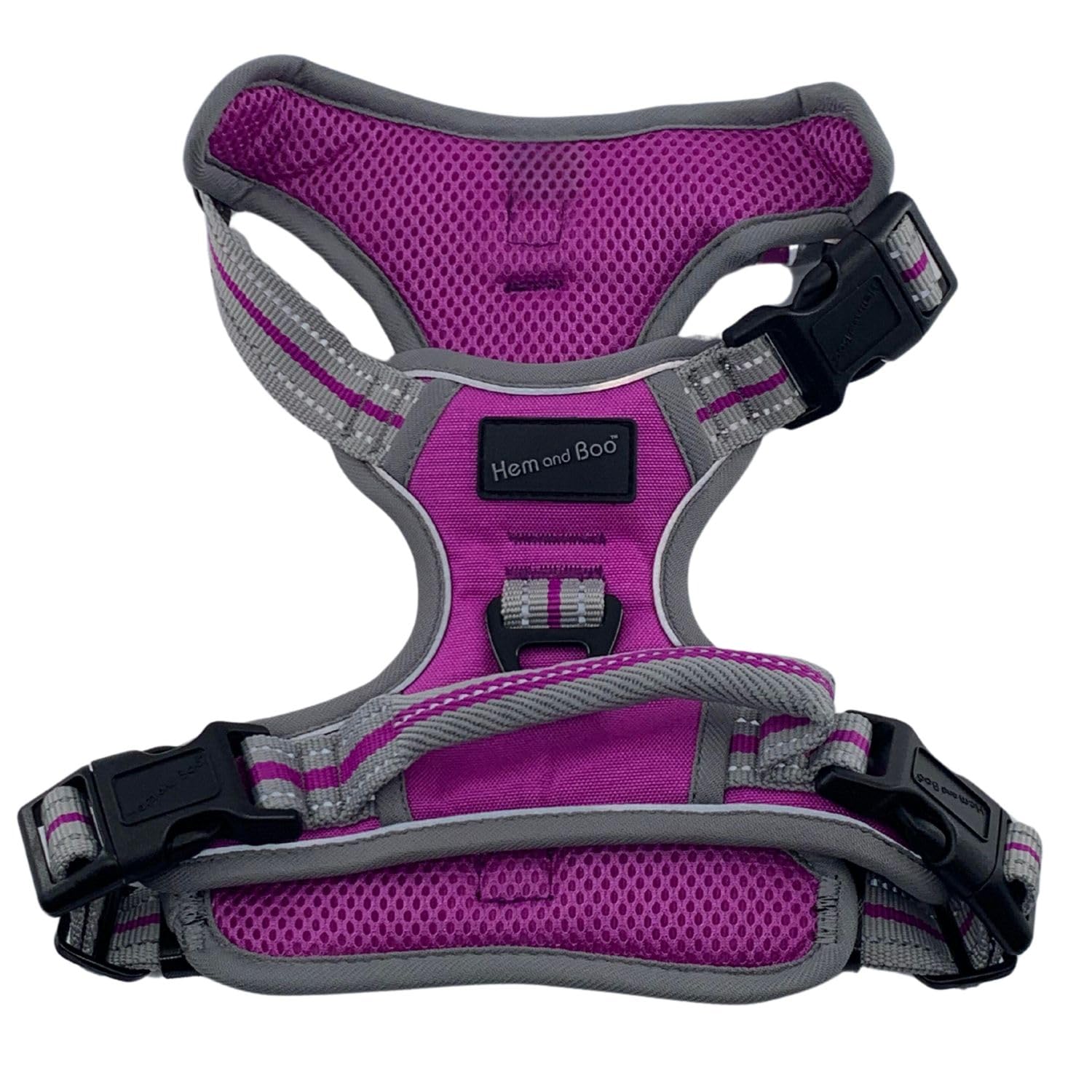 Hem and Boo Dog Harness, No-pull Reflective, Outdoor Adventure Big Dog Harness - Perfect Match Puppy Vest (Purple, XL)