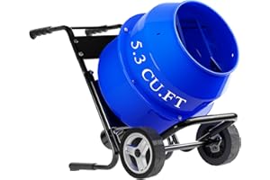 Dkenicor Cement Mixer 5.3 Cu.Ft. Portable Electric Poly Drum Concrete Mixer, Heavy Duty Power Cement Mixing Machine for Mortar, Stucco and Fodder