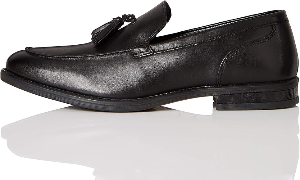 black smart loafers