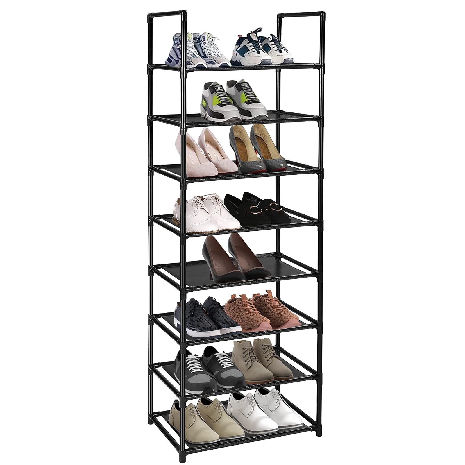 esonstyle 8 Tier Shoe Rack For 16-20 Pairs Tall Narrow Shoe Rack Versatile Shoe Shelf Organiser