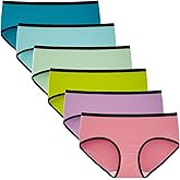 INNERSY Girls Cotton Underwear Teen Comfortable Panties Size 8-16 Briefs 6 Pack