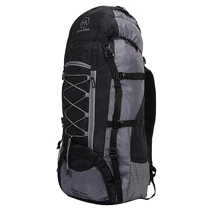 Hyper Adam AN-1003 75 Ltrs Climate Proof Mountain Rucksack/Hiking Backpack/Trekking Bag/Camping Bag/Travel Backpack/Rucksack Bag with Rain Cover 75 Ltrs (Grey)