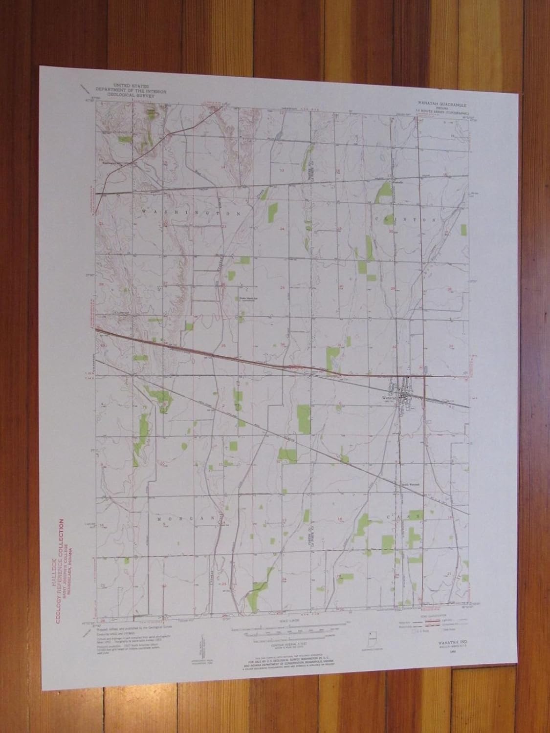 Wanatah Indiana 1955 Original Vintage USGS Topo Map Entertainment Collectibles