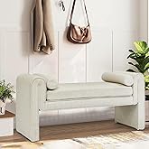 Lyon Sence 50.39" End of Bed Bench, Foot Bench for End of Bed, Entryway Ottoman, Bedroom Footstools Seat with Rolling Arm (Li