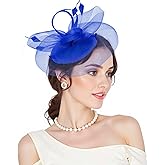 Fascinators Kentucky Hats Derby for Women 2026 Tea Party Hat with Feather Hair Clip Headwear for Wedding Church Hat