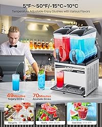 VEVOR Slushie Machine, 15Lx2 Double Tank Commercial
