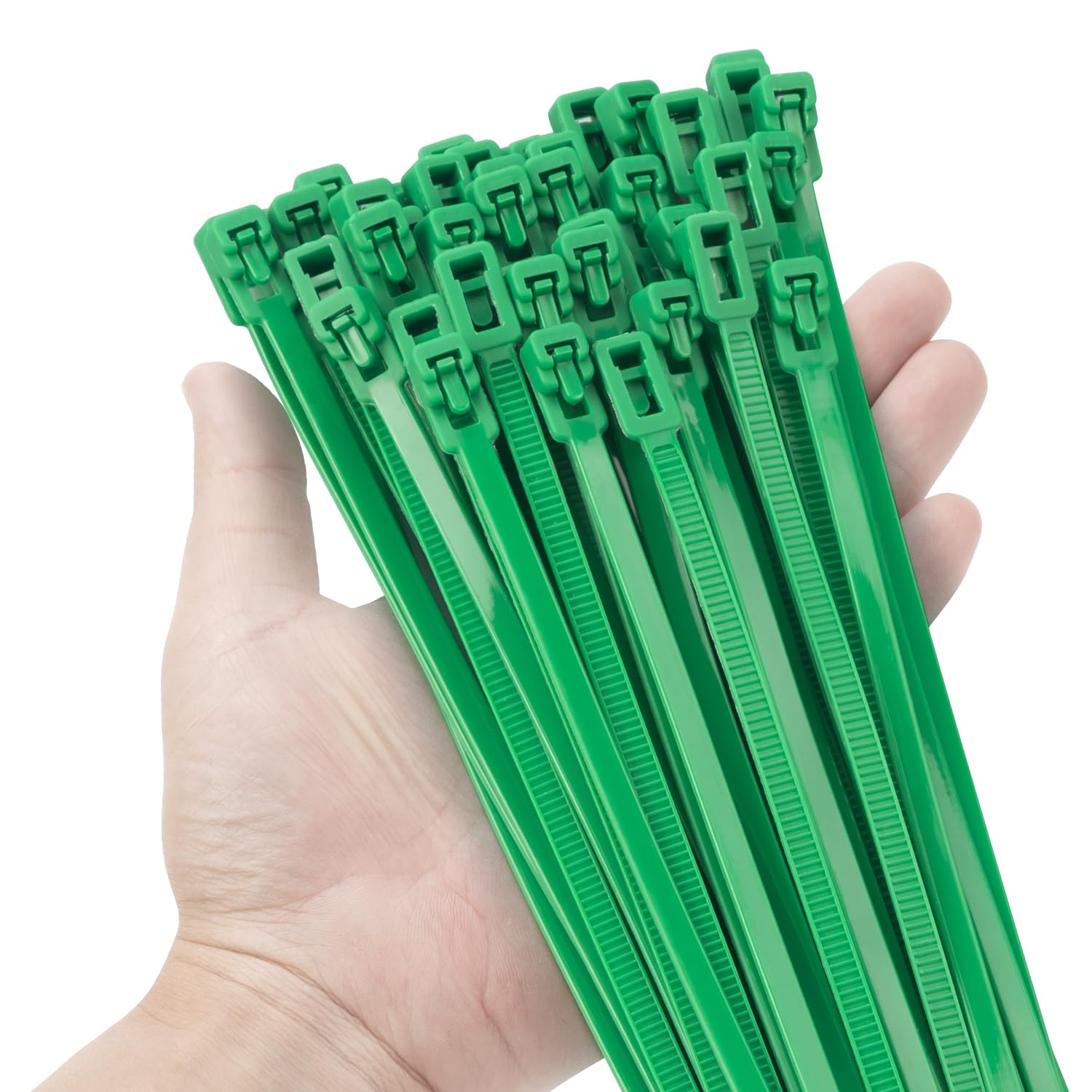 BethTie Resuable 12 Inch Green Zip Ties 1000 Pack, Releasable Nylon Cable Ties, Adjustable Tie wrap,UV Resitant Wire Ties Removable for Cord Management