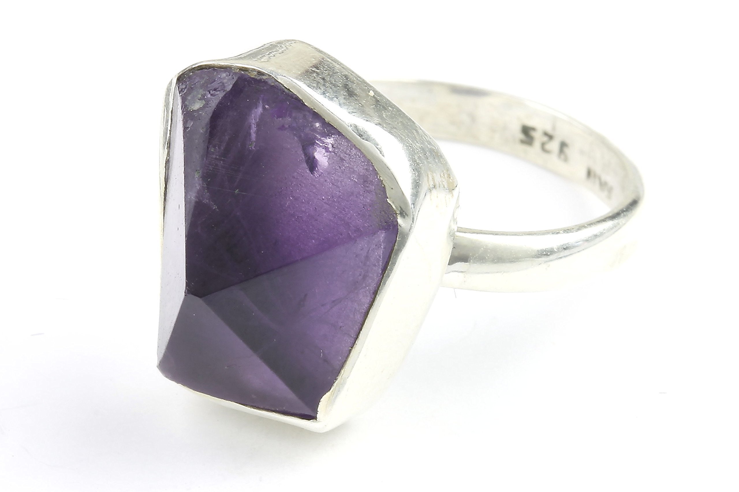 Wild Magic Ring, Sterling Silver Amethyst Ring, Raw Crystal Point, Stone Jewelry, Cosmic, Gemstone, Boho, Gypsy, Wiccan, Hippie, Spiritual