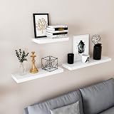 VASAGLE LWS28WT Wall Shelf 80 cm MDF White Floating Shelf view 4