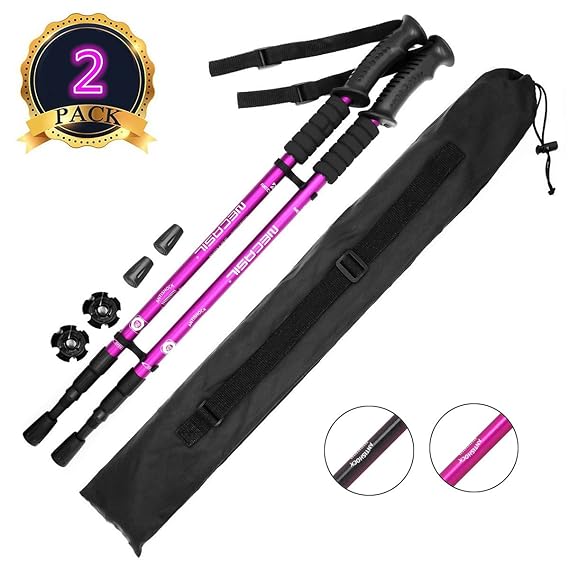 AUTOPkio Trekking Pole Mit Tragetasche, Nordic Walking Stöcke Paar Wanderer Wanderstange Walking Pole 6061 Aluminiumlegierung