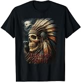 Native American Headdress Skull Warrior Navajo Chief T-Shirt