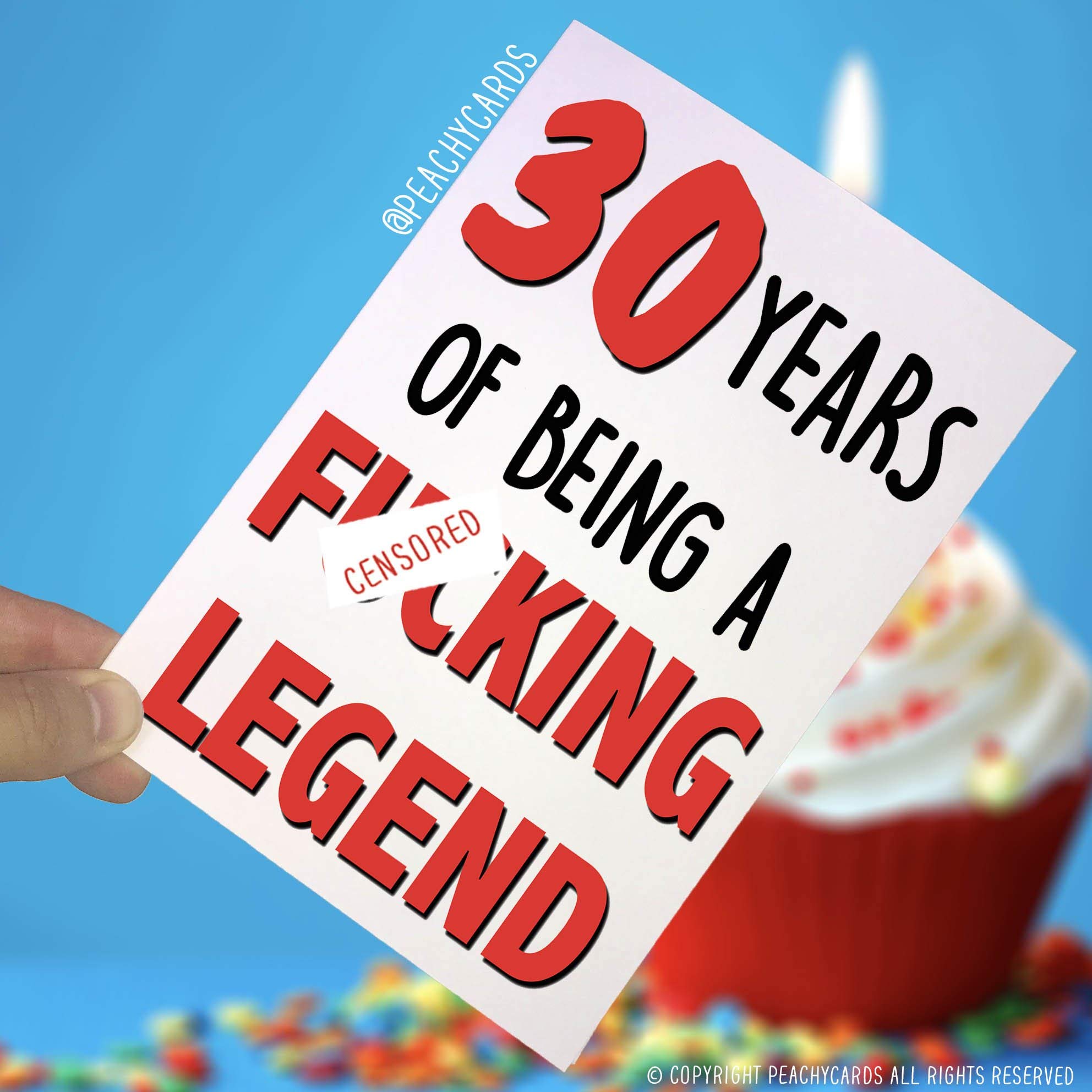 Funny Adult 30th Birthday Card 30 Years of Being A F*cking Legend 30th Birthday Card Best Friend Son Brother Sibling Novelty Swearing PC247