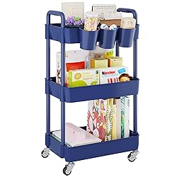 UDEAR 3-Tier Rolling Utility Cart with 12 Category
