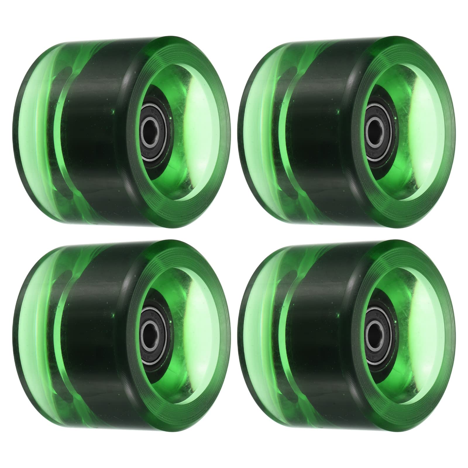 PATIKIL 70mm 78A Longboard Wheels with Black ABEC-9 Bearings, 4 Pack Soft Cruiser Wheels Street Wheels for Skateboards Skateboard Wheel PU, Clear Green