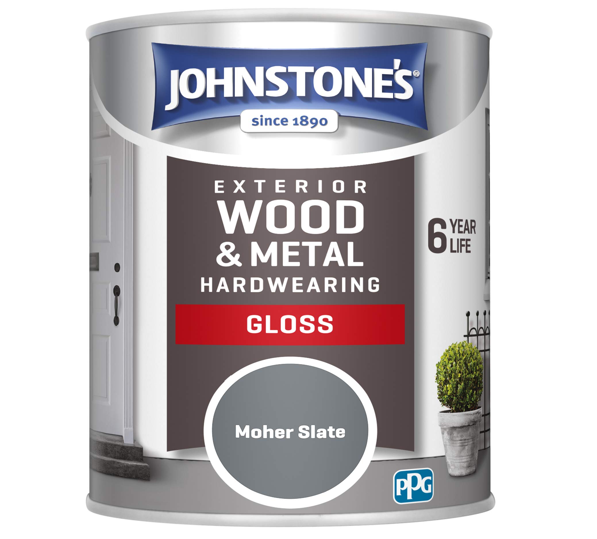 Johnstone's Exterior Hardwearing Gloss Paint - Mohair Slate 750ml