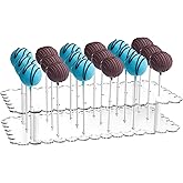 SBYURE Cake Pop Stand, 21 Holes Clear Acrylic Cake Pop Holder Curved Lollipop Holder for Weddings Baby Showers Birthday Parties Anniversaries Halloween