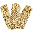 FINGERINSPIRE 15Yards Metallic Braid Lace Trim Gold Centipede Lace Ribbon Decorated Gimp Trim 5/8" x1.5mm for Christmas Halloween Decoration Wedding Bridal, Costume or Jewelry, Crafts and Sewing