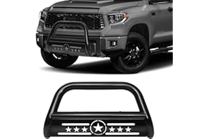AISHAN Bull Bar 3" Front Grille Brush Push Bumper Guard with Removable Skid Plate Compatible with 2007-2021 Toyota Tundra 4.0L V6/ 4.6L 4.7L 5.7L V8, 2008-2022 Toyota Sequoia 4.6L/4.7L/5.7L V8, Black