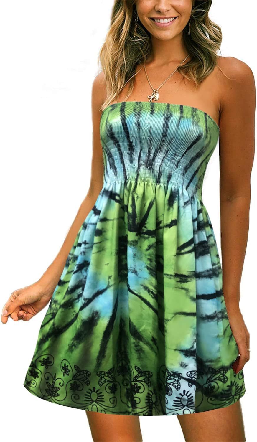 green beach dress