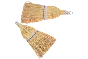 Holibanna 2PCS Mini Straw Handheld Brooms for Desk and Office Sweeping Without Scratching Surfaces Lightweight