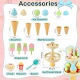 AOLEVA Ice Cream Toys Set for Kids 3 4 5+ Pretend Play Kitchen Accessories view 5