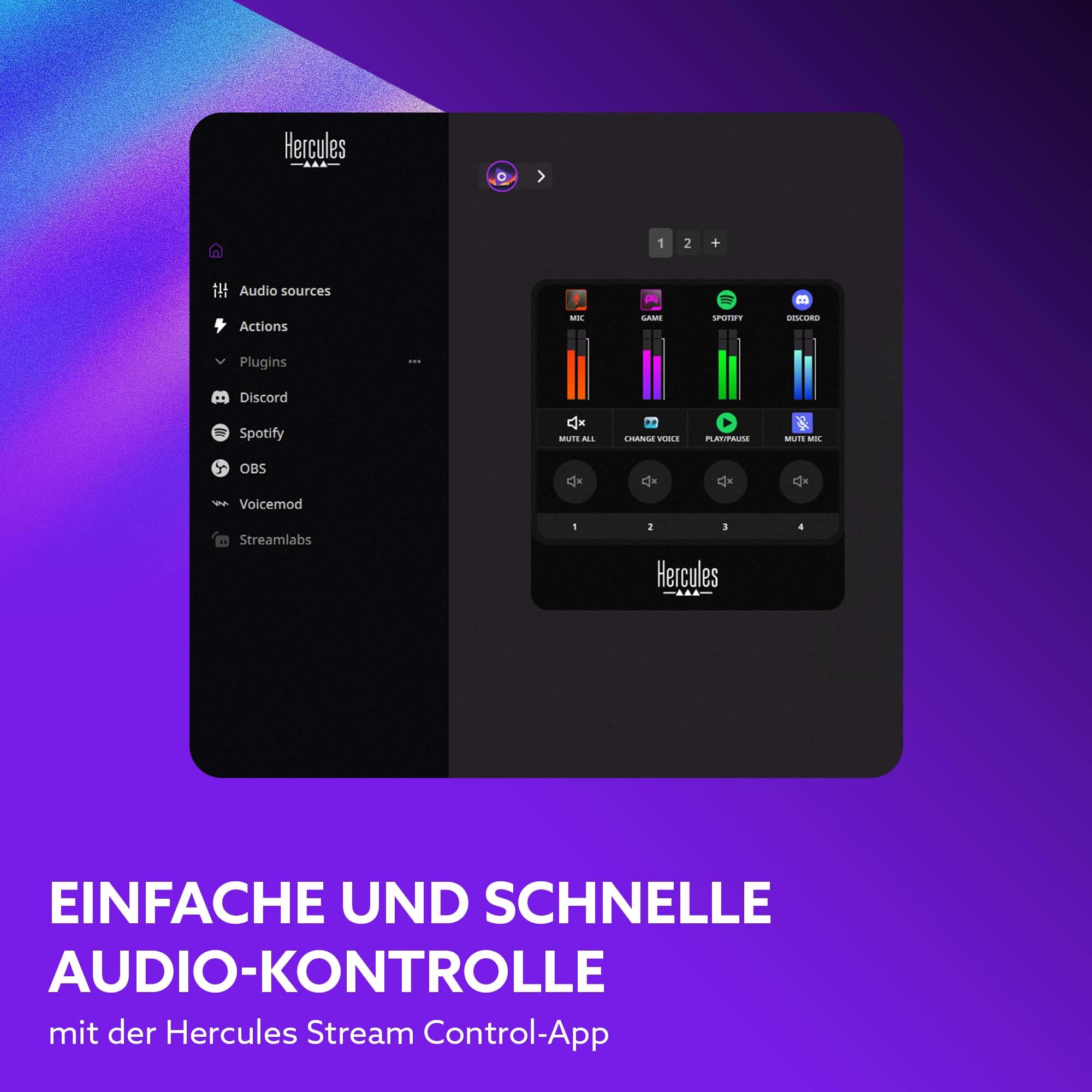 Hercules Stream Starter Kit – Stream 100 Gaming-Audio-Controller für Windows PC + HUD-600 USB/XLR-Mikrofon + Voicemod Pro (3 Monate) 8