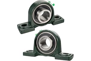 SHINICO Pillow Block Bearing 1 1/2 inch Shaft Bore, Solid Cast Iron Base, Self-Aligning, UCP208-24, Pack of 2