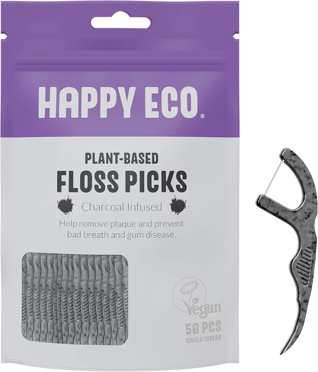 Happy Eco Natural Dental Floss Picks (200count) BPA