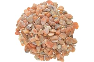 Hypnotic Gems Materials: 1 lb Orange Calcite Tumbled Stones - Grade 1 - XXSmall - 0.25" to 0.75" Avg. - Bulk Natural Rocks Polished Gemstone Supplies for Wicca, Reiki, Energy Crystal Healing