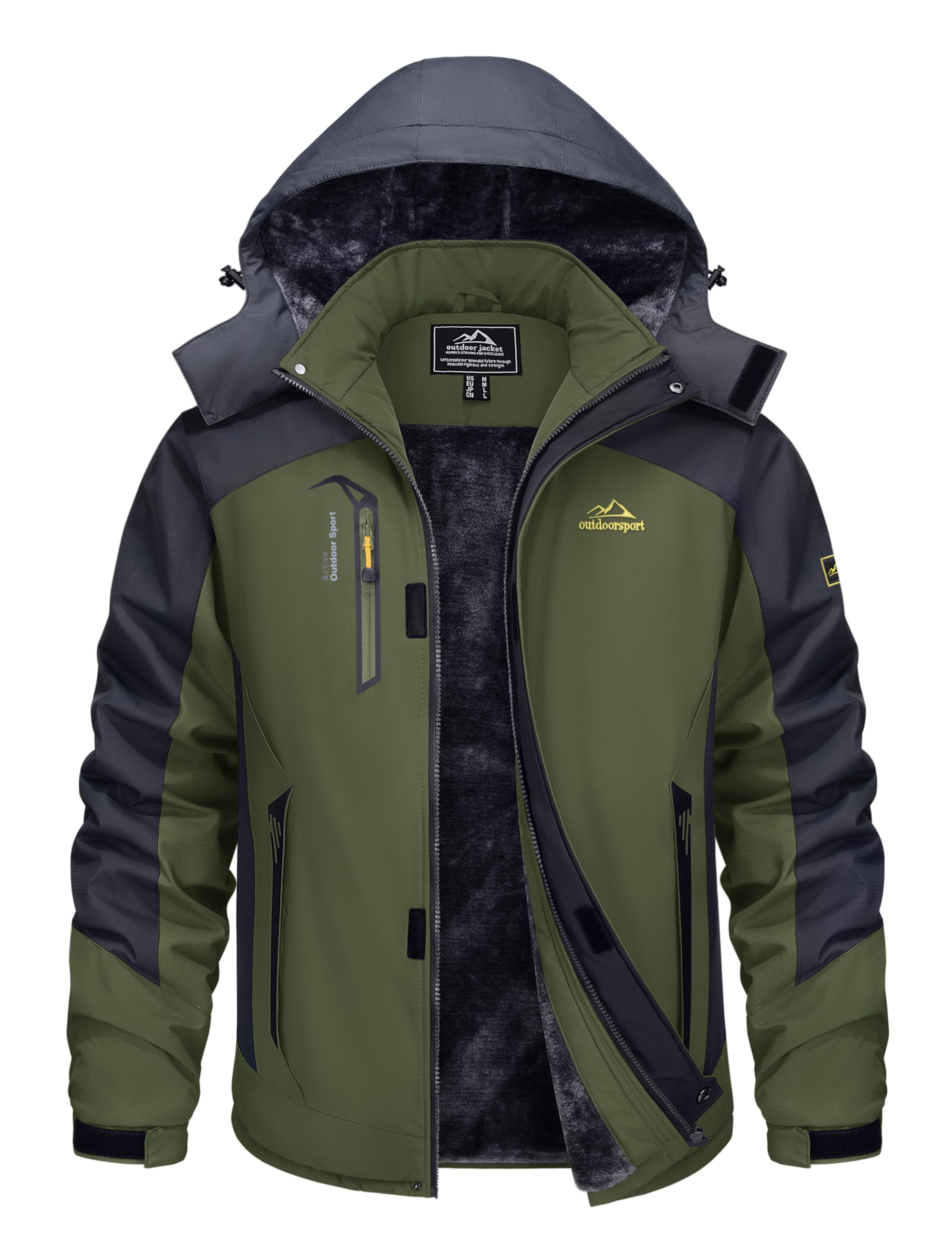 TACVASEN Mens Ski Jacket Water-Resistant Fleece