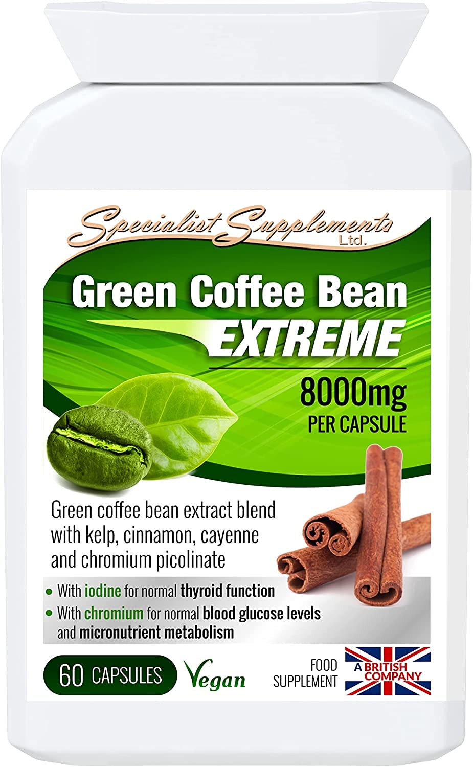 Specialist Supplements Green Coffee Bean Extreme Weight Loss Formula, 60 Capsules